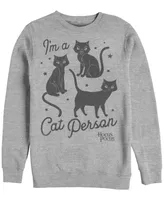 Fifth Sun Hocus Pocus Cat Person Men's Long Sleeve Fleece Crew Neck Sweater