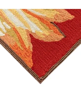 Liora Manne' Frontporch Sunflower Red 1'8" x 2'6" Outdoor Area Rug