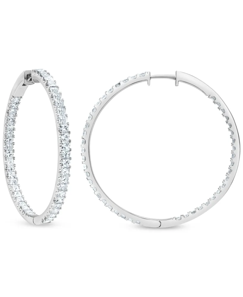 Diamond Princess In & Out Hoop Earrings (5 ct. t.w.) in 14k White Gold.