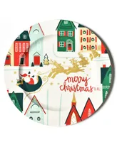 Coton Colors Retro Christmas Village Platter