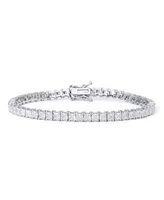 Macy's Cubic Zirconia Square Link Tennis Bracelet in Silver Plate