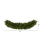 Nearly Natural Christmas Pine Extra Wide Artificial Garland with 100 Led Lights