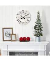 Nearly Natural Flocked Christmas Artificial Pine Tree in Tin Planter