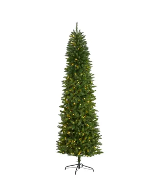 Nearly Natural Slim Mountain Pine Artificial Christmas Tree with Clear Led Lights