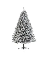 Nearly Natural Flocked West Virginia Fir Artificial Christmas Tree