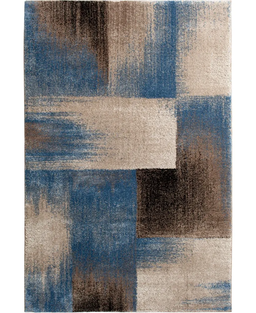 Portland Textiles Urban Exposure Flame Blue 7'10" x 9'10" Area Rug