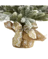 Nearly Natural 28In. Flocked Artificial Christmas Tree with Pine Cones