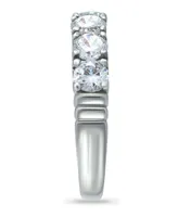 Macy's Cubic Zirconia Round 5 Stone Silver Plate Ring or 18K Gold