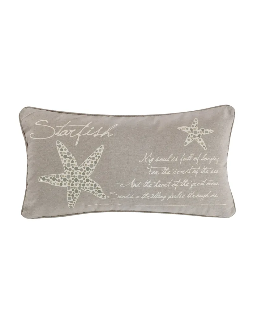 Levtex Kailua Starfish Script Decorative Pillow, 12" x 14"