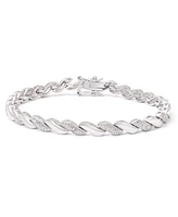 Diamond Accent San Marco Link Bracelet 18k Gold-Plate & Silver-Plate