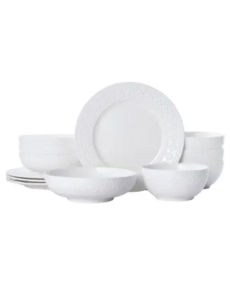 Pfaltzgraff haisley 12 pc dinnerware set, service for 4