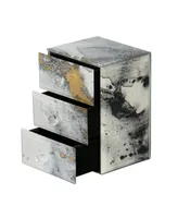 Mele Co. Maura Marbled Glass Jewelry Box with Gold Accents