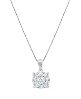 Diamond Halo 18" Pendant Necklace (3/4 ct. t.w.) 14k White, Yellow or Rose Gold