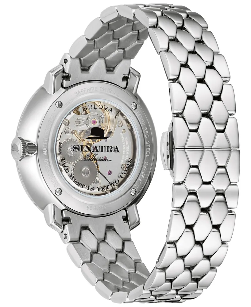 Bulova Men's Frank Sinatra Stainless Steel Bracelet Watch 40mm - Silver