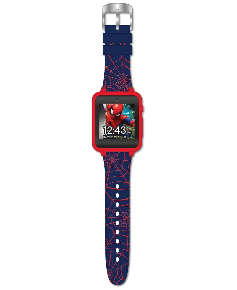 Accutime Kid's Spiderman Black Silicone Strap Smart Watch 46x41mm
