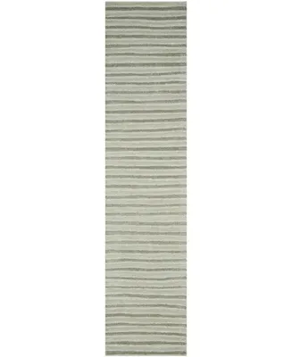 Martha Stewart Collection Hand Drawn Stripe MSR3619A Gray 2'3" x 10' Runner Rug