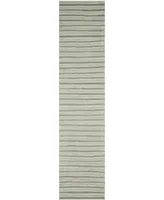 Martha Stewart Collection Hand Drawn Stripe MSR3619A Gray 2'3" x 10' Runner Rug