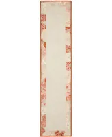 Martha Stewart Collection Poppy Border MSR3629C Terracotta 2'3" x 10' Runner Rug