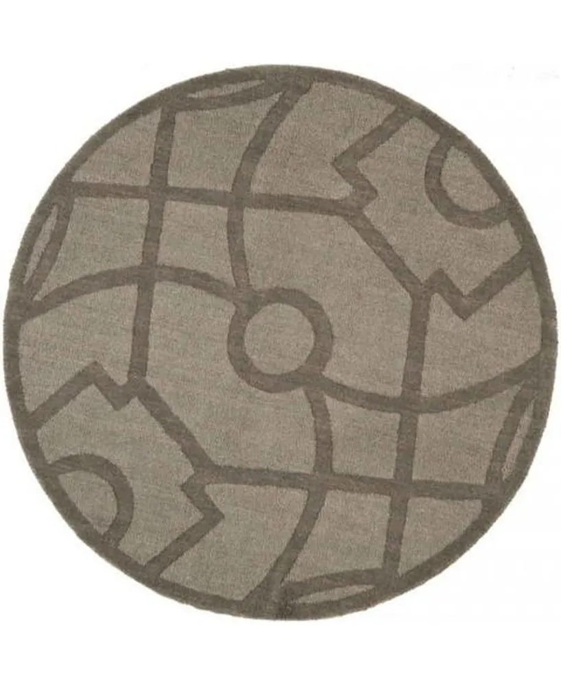 Martha Stewart Collection Fretwork MSR4612A Gray 8' x 8' Round Area Rug