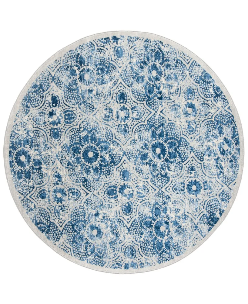 Martha Stewart Collection 2862 MSR2862D Cream/Blue 6'7" x 6'7" Round Area Rug