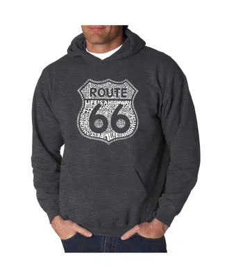 La Pop Art Men's Word Hooded Sweatshirt - Route 66 Life is a Highway