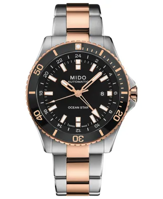 Mido Men's Swiss Automatic Ocean Star Gmt Two-Tone Stainless Steel Bracelet Watch 44mm
