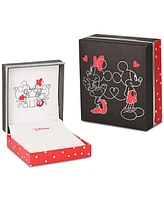 Disney Children's Mickey & Minnie Mouse Mismatched Stud Earrings in Sterling Silver and Enamel