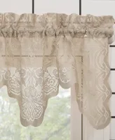 No. 918 Alison Floral Lace Sheer Rod Pocket Kitchen Curtain Valance