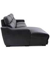 Gabrine 3-Pc. Leather Sectional with 1 Power Headrest and Chaise, Created for Macy's