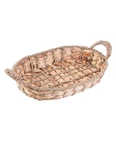 Vintiquewise Seagrass Small Fruit Bread Basket Tray with Handles