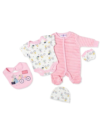 Lily & Jack Baby Girls Mouse 5 Piece Velour Layette Gift Set