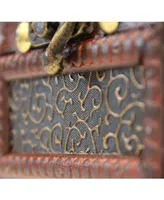 Vintiquewise Rustic Studded Index/Recipe Card Box with Antiqued Latch, 4 X 6 Cards