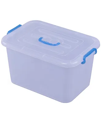 Vintiquewise Large Clear Storage Container with Lid and Handles