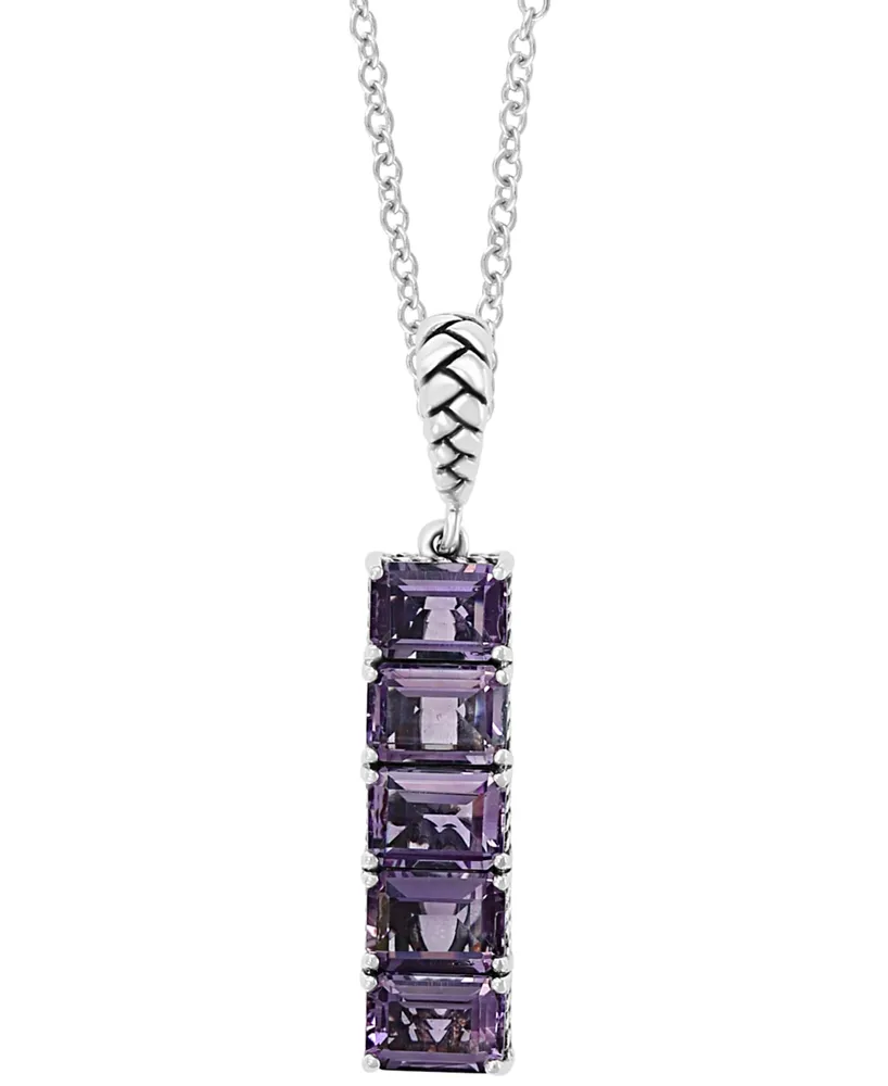 Effy Amethyst Vertical Bar 18" Pendant Necklace (5-3/4 ct. t.w.) in Sterling Silver