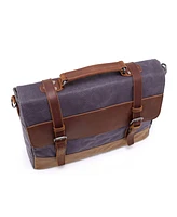 Tsd Brand Stone Creek Waxed Canvas Briefcase