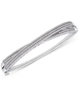 Wrapped in Love Diamond Multi-Row Crossover Bangle Bracelet (1 ct. t.w.) in Sterling Silver, Created for Macy's