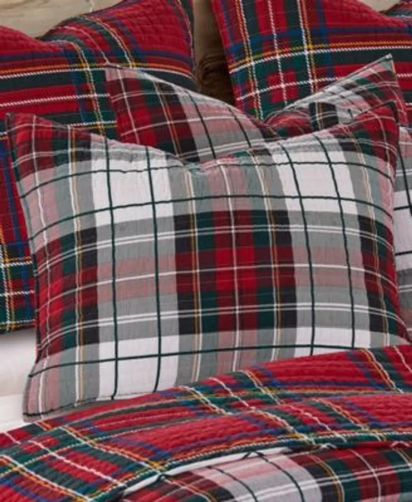 Levtex Spencer Red Plaid Reversible Quilts