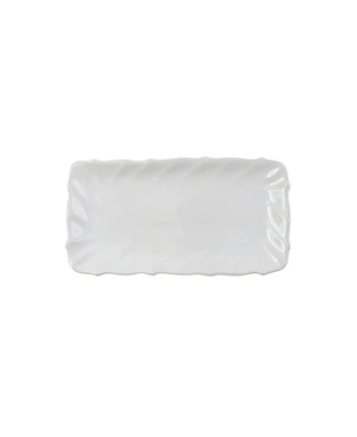 Vietri Incanto Stone White Ruffle Rectangular Tray