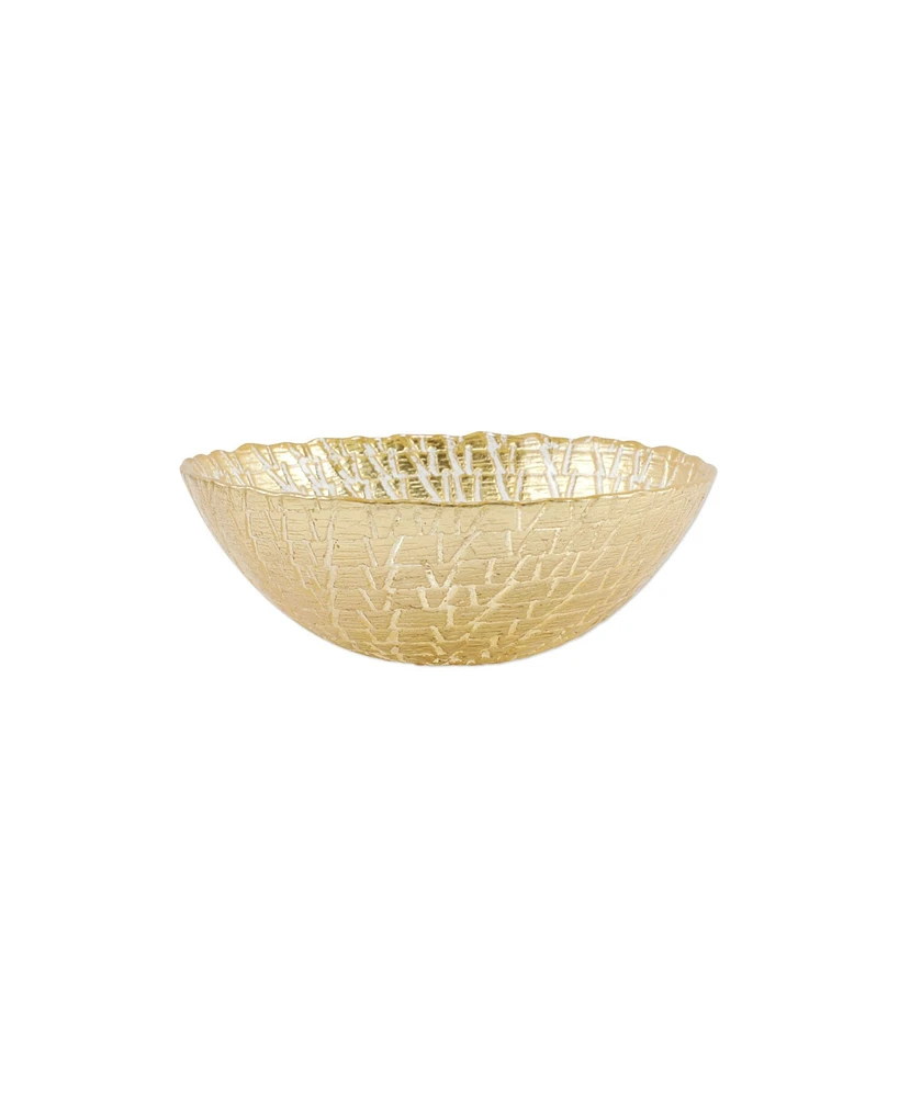 Vietri Rufolo Glass Gold Crocodile Small Bowl