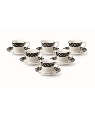 Lorren Home Trends 12 Piece 2oz Espresso Cup and Saucer Set