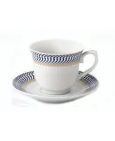 Lorren Home Trends 8 Piece 8oz Tea or Coffee Cup and Saucer Set