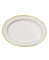 Lorren Home Trends Porcelain China 57 Piece Gloria Wavy Dinnerware Set, Service for 8 - Gold