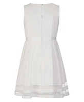 Calvin Klein Big Girls Illusion Mesh Bow Front Dress