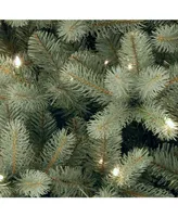 National Tree 4 .5' Feel Real Downswept Douglas Blue Fir Hinged Tree with 450 Clear Lights