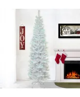 National Tree 6 ft. White Iridescent Tinsel Tree