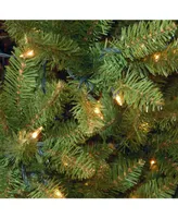 National Tree 7.5' Kingswood Fir Medium Hinged Tree with 500 Dual Color(R) Led Lights + PowerConnect System- 9 Functions