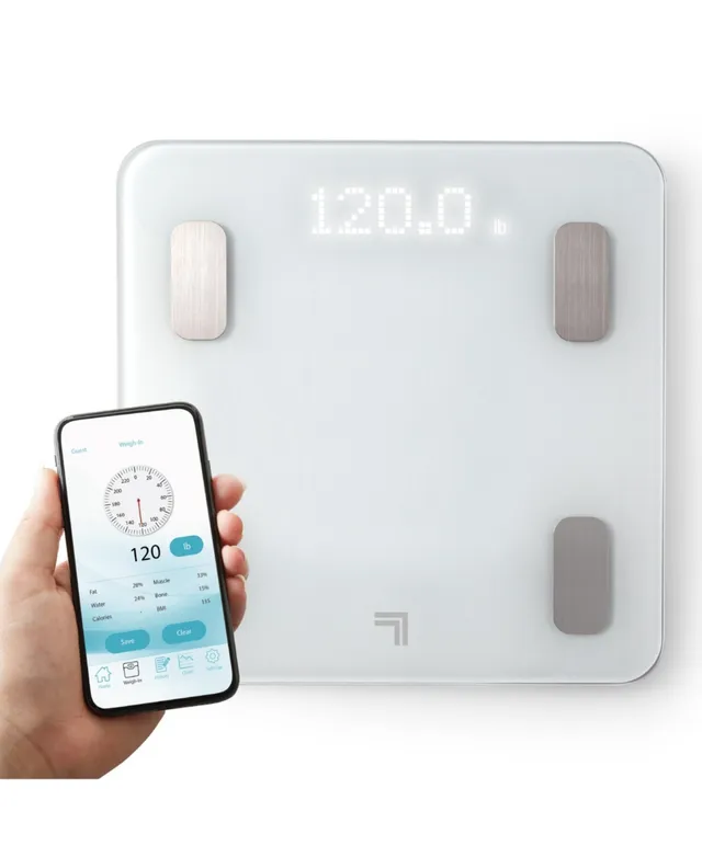 SHARPER IMAGE Digital Bathroom Smart Scale, Wireless Bluetooth  Connectivity, Companion App Tracks Weight, Body Fat & BMI, Android & iOS  Compatible, 10