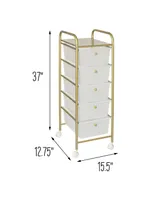 Honey Can Do -Drawer Rolling Storage Cart With Plastic Drawers