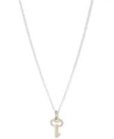 Lauren Ralph Lauren Key Pendant Necklace in Sterling Silver & 18k Gold-Plate, 14" + 3" extender