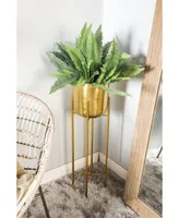 CosmoLiving by Cosmopolitan Set of 2 Gold Metal Glam Planter, 39", 46"